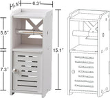 AOJEZOR Toilet Paper Holder Stand: No Drill PVC Small Bathroom Cabinet for Apartment Dwellers - Rental Deposit Protection - Small Space Storage Saving - Homesidy.com