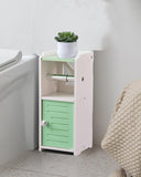 AOJEZOR Toilet Paper Holder Stand: No Drill PVC Small Bathroom Cabinet for Apartment Dwellers - Rental Deposit Protection - Small Space Storage Saving - Homesidy.com