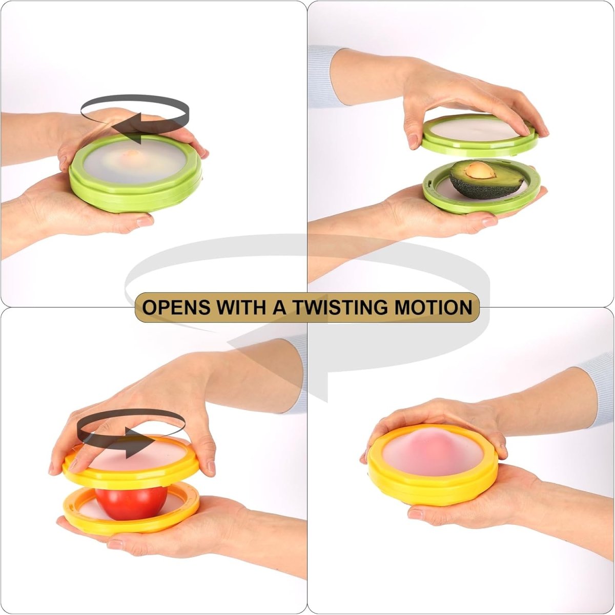 Winb Set of 4 Reusable Fruit and Veggie Savers - Ideal for Avocados, Tomatoes, Apples, Garlic, Onions, and More - Homesidy.com