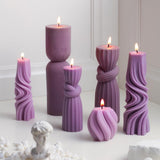 Threlaco 6 Pcs Pillar Candles Modern Aesthetic Ribbed Decorative Candle Set Cute Soy Wax Scented Ribbed Decor for Home(White,2.36 - 6.89 Inch) - Homesidy.com