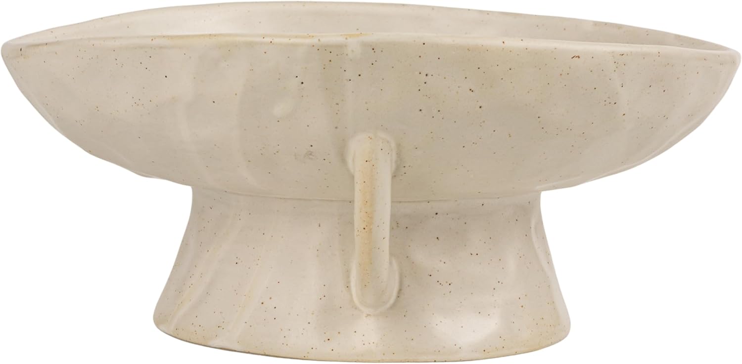 Creative Co - Op Stoneware Bowl w Reactive Glaze, White - Homesidy.com