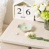 Mecaikru Ceramic Trinket Dish, Ring Tray, Decorative Jewelry Dish for Earrings Necklaces Watch Keys, for Women, White Green - Homesidy.com