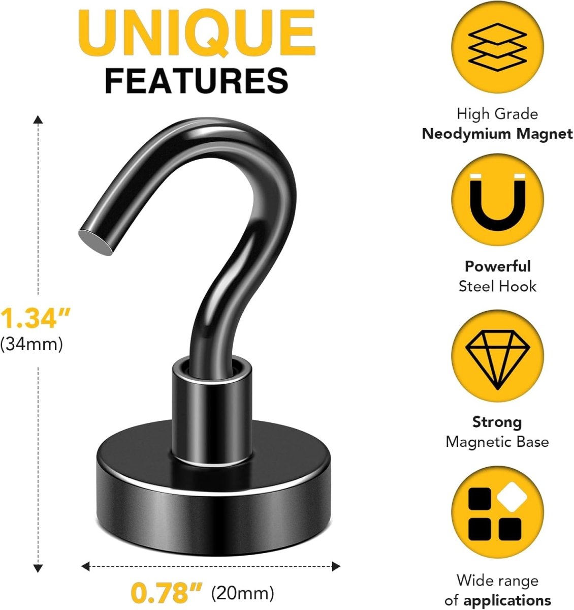 DIYMAG Magnetic Hooks, 30lbs Magnet Hook 2025 Cruise Cabin Ship Essentials Heavy Duty Strong Magnets Refrigerator Fridge Hanging for Classroom Beach Vacation Kitchen Grills Home 20 Pack (Silver) - Homesidy.com