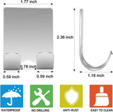 Razor Holder Shaver Hook Hanger Stand(2 Pack)Self Adhesive Stainless Steel Heavy Duty Utility Storage Hook,Shower Hook for Razor,Bathroom Kitchen Organizer for Plug Robe Towel Loofah Bathrobe Coat - Homesidy.com
