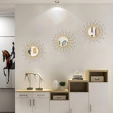 3 Pack Metal Mirrors for Wall Sunburst Wall Mirrors Home Décor Decorative Hanging Wall Art for Living Room Bedroom Entryway (Gold, Flower Sunburst) - Homesidy.com