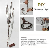 DK177 2 Pack Led Branch Light Battery Operated Lighted Branch Vase Filler Willow Tree Artificial Little Twig Power Brown 30 Inch 20 LED for Home Romantic Decoration, Warm White - Homesidy.com