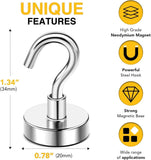 DIYMAG Magnetic Hooks, 30lbs Magnet Hook 2025 Cruise Cabin Ship Essentials Heavy Duty Strong Magnets Refrigerator Fridge Hanging for Classroom Beach Vacation Kitchen Grills Home 20 Pack (Silver) - Homesidy.com