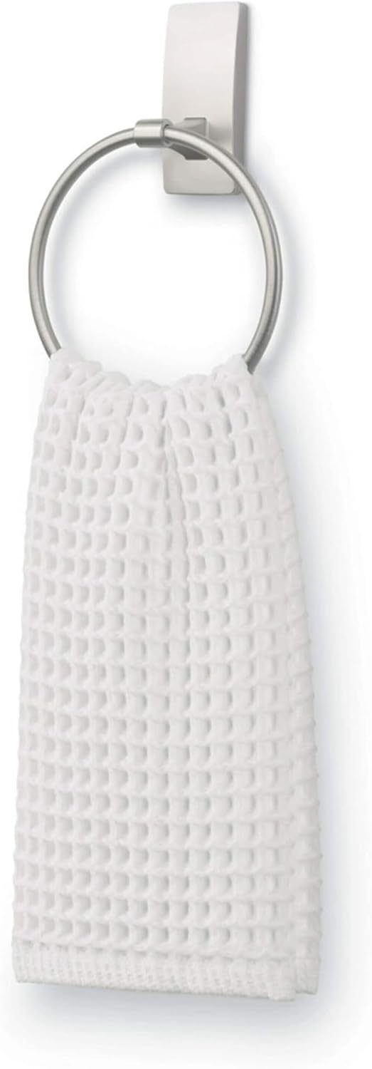 Command Hand Towel Holder Satin Nickel with Water Resistant Command Strips, Rust Resistant Bathroom Organizer, Holds up to 5 lbs, Large - Homesidy.com