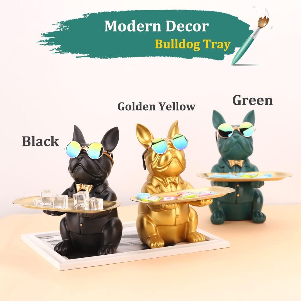 French Bulldog Gifts Statue Tray Organizer for Keys, Candy, Jewelry, Earrings, Entrance Piggy Bank - Modern Decor Resin French Bulldog Decor Entryway Table, Coffee Table, Office Desk, Home Decor - Homesidy.com