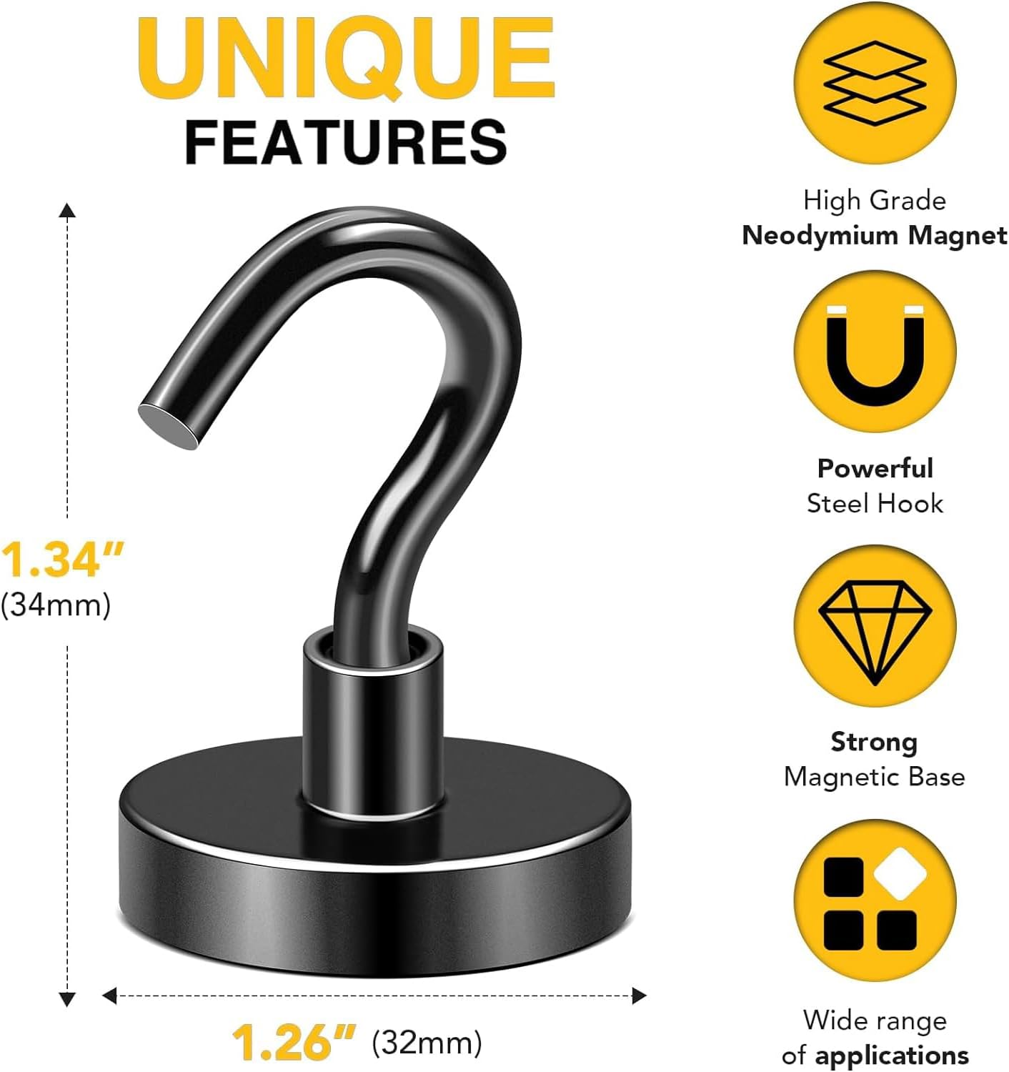 DIYMAG Magnetic Hooks, 30lbs Magnet Hook 2025 Cruise Cabin Ship Essentials Heavy Duty Strong Magnets Refrigerator Fridge Hanging for Classroom Beach Vacation Kitchen Grills Home 20 Pack (Silver) - Homesidy.com