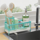 Cisily Black Sponge Holder for Kitchen Sink, Sink Caddy Organizer with High Brush Holder, Kitchen Countertop Organizers and Storage Essentials, Rustproof 304 Stainless Steel, Soap Dispenser Organize - Homesidy.com
