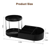 Makeup Organizer Countertop for Vanity, Rotating Perfume Tray with 5 - compartment Cosmetic and Skincare Organizers, Multi - Purpose Desk Storage Makeup Brush Holder for Bathroom Bedroom Counter - Homesidy.com