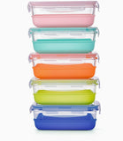 Vtopmart 5Pack 22oz Glass Storage Containers with Lids, Glass Meal Prep Food Container Sets with Snap Airtight Lids for Microwave, Oven, Freezer and Dishwasher, Grey - Homesidy.com