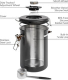 Veken Coffee Canister with Window,Airtight Stainless Steel Pantry Container,Home Kitchen Food Storage Organizers for Ground,Beans,Espresso,Rice,Tea,Sugar,Cereal, Flour,Bar Accessories,Gifts,22OZ,Black - Homesidy.com