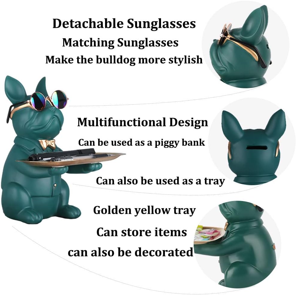 French Bulldog Gifts Statue Tray Organizer for Keys, Candy, Jewelry, Earrings, Entrance Piggy Bank - Modern Decor Resin French Bulldog Decor Entryway Table, Coffee Table, Office Desk, Home Decor - Homesidy.com