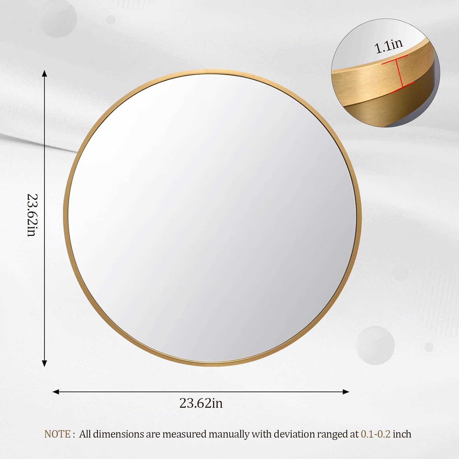HARRITPURE Round Mirror 30 Black Wall Mounted Circle Mirrors Vanity Mirror with Brushed Aluminum Alloy Frame Modern Decoration for Bathroom, Living Room, Vanity, Bedroom, Entryway - Homesidy.com