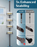 SEIRIONE Rustproof Shower Corner Caddy Organizer for Bathroom, 4 Adjustable Shelves with Tension Pole, for Bathtub Shampoo Accessories Storage Holder, 34 to 116 Inch Height - Homesidy.com