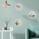 3 Pack Metal Mirrors for Wall Sunburst Wall Mirrors Home Décor Decorative Hanging Wall Art for Living Room Bedroom Entryway (Gold, Flower Sunburst) - Homesidy.com