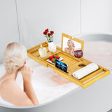 Premium Bamboo Bathtub Tray Caddy - Bath Tub Tray Table for Bathtub - Bath Caddy Tray for Bathtub, Expandable Size, Fits Most Bath Tubs - Homesidy.com