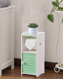 AOJEZOR Toilet Paper Holder Stand: No Drill PVC Small Bathroom Cabinet for Apartment Dwellers - Rental Deposit Protection - Small Space Storage Saving - Homesidy.com