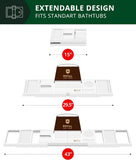 ROYAL CRAFT WOOD Bathtub Tray Caddy for Tub, Bamboo Bath Shelf, Premium Foldable Wood Bath Table, Expandable Bathtub &amp; Bathroom Accessories, New Home Gifts for Mom, Housewarming, Anniversary, Wedding - Homesidy.com