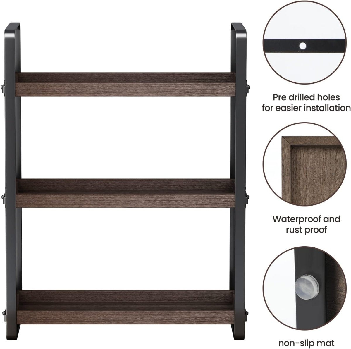 HNRLOY Bathroom Counter Organizer,Bathroom Countertop Organizer,Counter Shelf,Countertop Storage,Organization and Storage,Makeup Shelf,Sink Caddy(Brown 3 Tier) - Homesidy.com