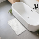 Yimobra Bathroom Rugs Non Slip Washable - Ultra Soft Absorbent Chenille Bath Mat, Quick Dry Shaggy Floor Carpet for Tub Shower, Gray Home Decor Accessories, 24x17 Inch - Homesidy.com