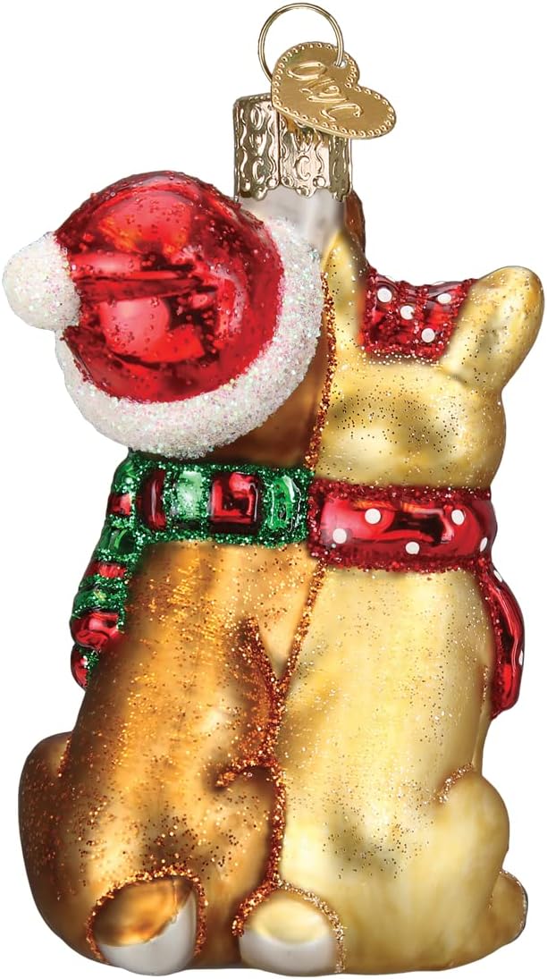 Old World Christmas Rudolph and Clarice Glass Blown Ornament for Christmas Tree, Handcrafted Holiday Decoration, Rudolph Collection - Homesidy.com