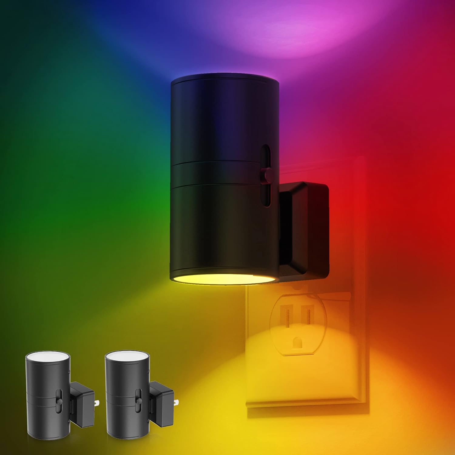L LOHAS LED Night Light Plug in, Modern Night Lights Plug into Wall, Dusk to Dawn Sensor, Soft White 3000K, 0 - 100LM Adjustable Brightness, Dimmable Night Lights for Hallway Bedroom Stairway, 2 Pack - Homesidy.com