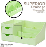 Uncluttered Designs Large Black Vanity Organizer - Countertop Mens Organizer With Drawers for Cologne, Deodorant, Beard, Shaving Lotion, Perfume &amp; Skincare - Perfect for Bathroom &amp; Bedroom Storage - Homesidy.com