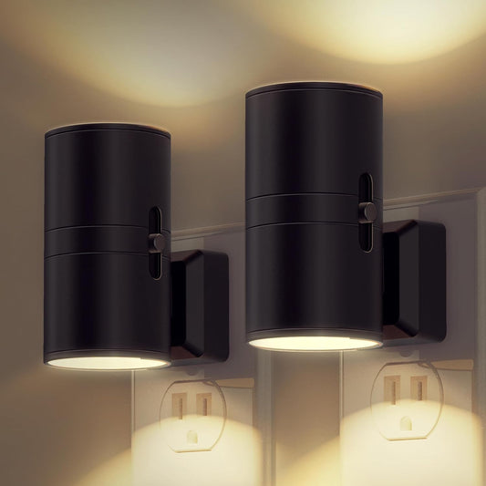 L LOHAS LED Night Light Plug in, Modern Night Lights Plug into Wall, Dusk to Dawn Sensor, Soft White 3000K, 0 - 100LM Adjustable Brightness, Dimmable Night Lights for Hallway Bedroom Stairway, 2 Pack - Homesidy.com