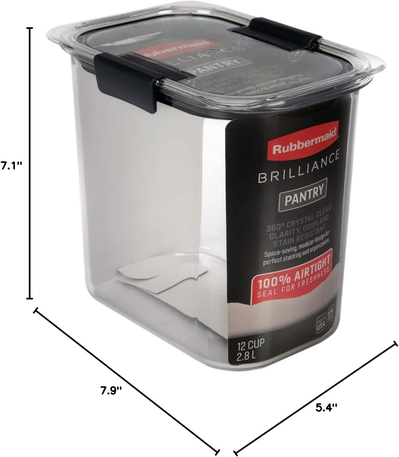 Rubbermaid Brilliance Pantry Airtight Food Storage Container, BPA - Free 7.8 Cup, Ideal for Brown Sugar - Efficient, Leak - Proof and Dishwasher - safe - Homesidy.com