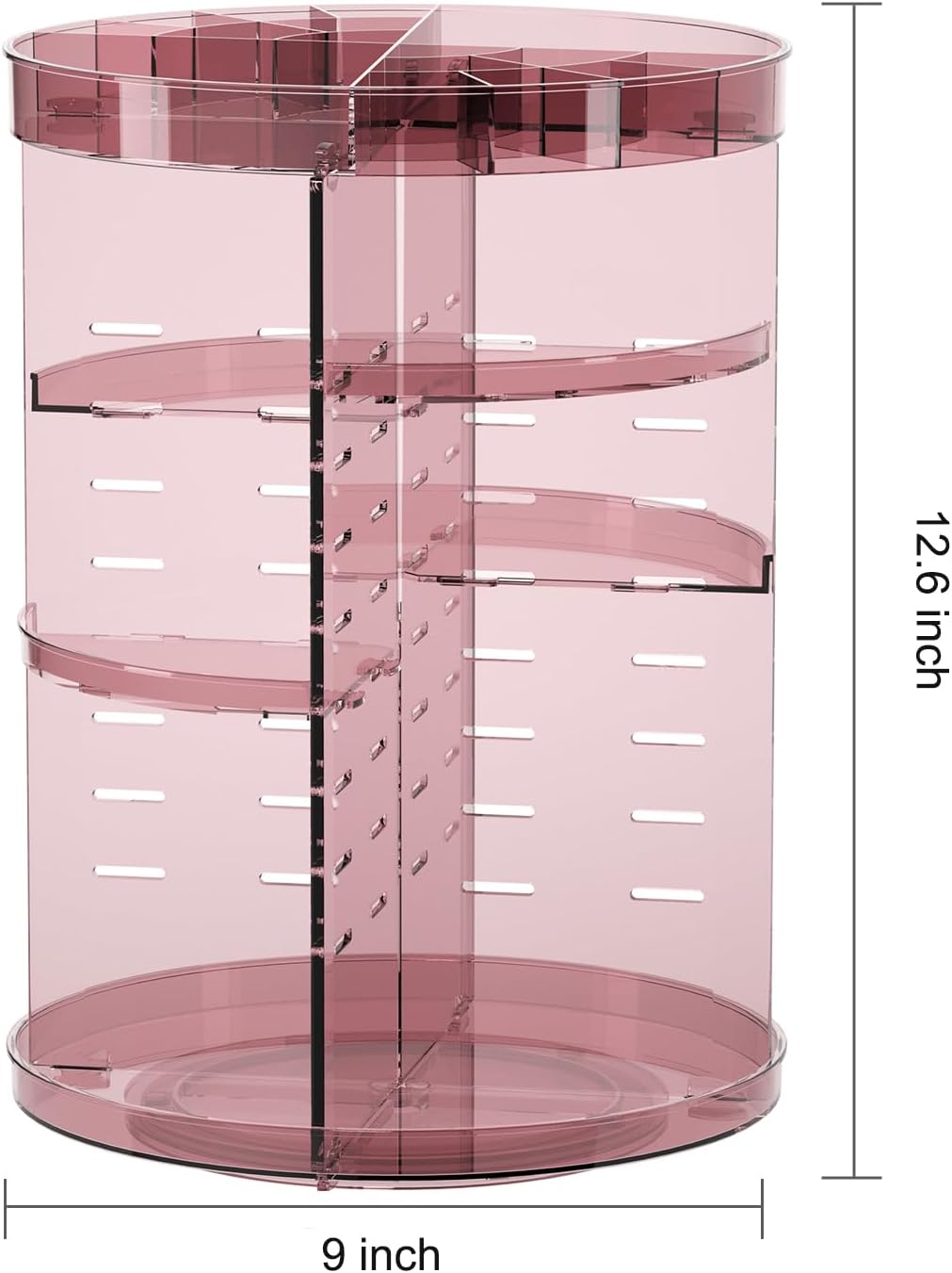 Rotating Makeup Organizer, DIY 8 Adjustable Layers Spinning Skincare Organizer, Cosmetic Display Case with Brush Holder Perfume Tray, Multi - Function Storage Carousel for Vanity Bathroom Countertop - Homesidy.com
