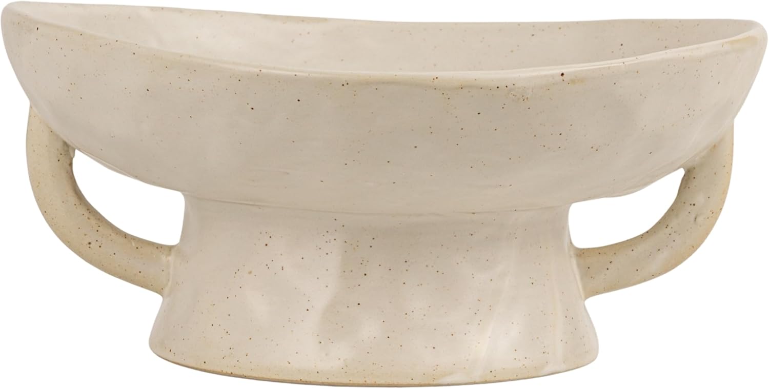 Creative Co - Op Stoneware Bowl w Reactive Glaze, White - Homesidy.com
