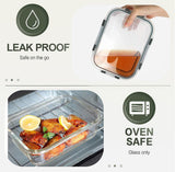 KOMUEE 10 Packs 30 oz Glass Meal Prep Containers,Glass Food Storage Containers with Lids,Airtight Lunch Bento Boxes,Microwave,Freezer and Dishwasher,Gray - Homesidy.com