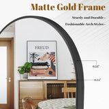 VooBang Arched Wall Mirror, 30 x 38 inch Arch Bathroom Mirror, Wall Mounted Vanity Mirror with Arch Metal Frame, Modern Bathroom Vanity Mirror for Bedroom, Living Room, Hanging or Leaning, Black - Homesidy.com