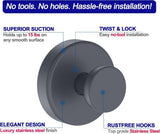 Bntuk Suction Cup Hooks for Shower, Removable Towel Hooks for Bathroom Window Glass Door Wall, Bath Robe Looafh Wreath Hook for Hanging - 2 Pack, Black - Homesidy.com