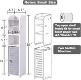 AOJEZOR Toilet Paper Holder Stand: No Drill PVC Small Bathroom Cabinet for Apartment Dwellers - Rental Deposit Protection - Small Space Storage Saving - Homesidy.com