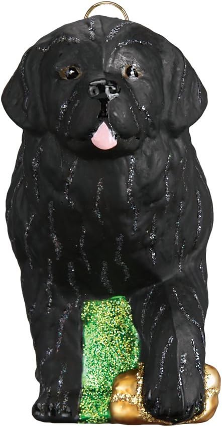 Old World Christmas Black Labrador Dog Collection Glass Blown Ornaments for Christmas Tree 3.75 x 1.5 - Homesidy.com