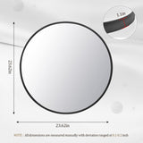 HARRITPURE Round Mirror 30 Black Wall Mounted Circle Mirrors Vanity Mirror with Brushed Aluminum Alloy Frame Modern Decoration for Bathroom, Living Room, Vanity, Bedroom, Entryway - Homesidy.com