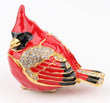 SEVENBEES Cardinal Bird Trinket Box Metal Enameled Animal Figurines Collectable Wedding Jewelry Ring Holder Organizer - Mothers Day Gifts - Homesidy.com