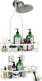 Joqixon Upgraded Extended Length Shower Organizer with Hooks, Rustproof Shampoo Soap Holder, Large Hanging Bathroom Caddy - Homesidy.com