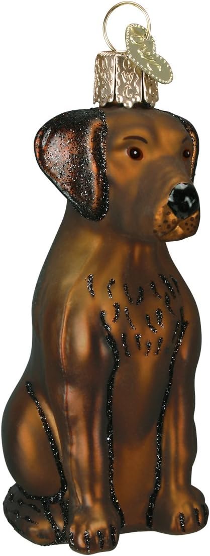 Old World Christmas Black Labrador Dog Collection Glass Blown Ornaments for Christmas Tree 3.75 x 1.5 - Homesidy.com
