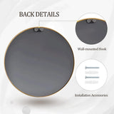 HARRITPURE Round Mirror 30 Black Wall Mounted Circle Mirrors Vanity Mirror with Brushed Aluminum Alloy Frame Modern Decoration for Bathroom, Living Room, Vanity, Bedroom, Entryway - Homesidy.com