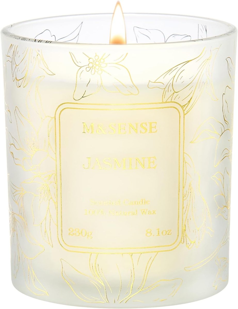 M&amp;SENSE Vanilla Scented Candles, Vegan Soy Candles, Creamy Naturally Scented, 8.1oz 42 - Hour Slow Burning Time, Toxic Free Winter Relaxing Sleep Thanksgiving Christmas Fancy Gift for Home Decor - Homesidy.com
