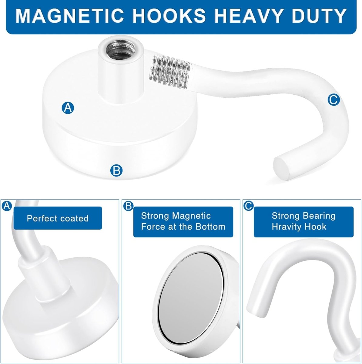 LOVIMAG Magnetic Hooks, 12 Pack 30lbs Magnet Hook 2025 Cruise Cabin Ship Essentials Heavy Duty Strong Magnets Refrigerator Fridge Hanging for Classroom Beach Vacation Kitchen Grills Home (Black) - Homesidy.com
