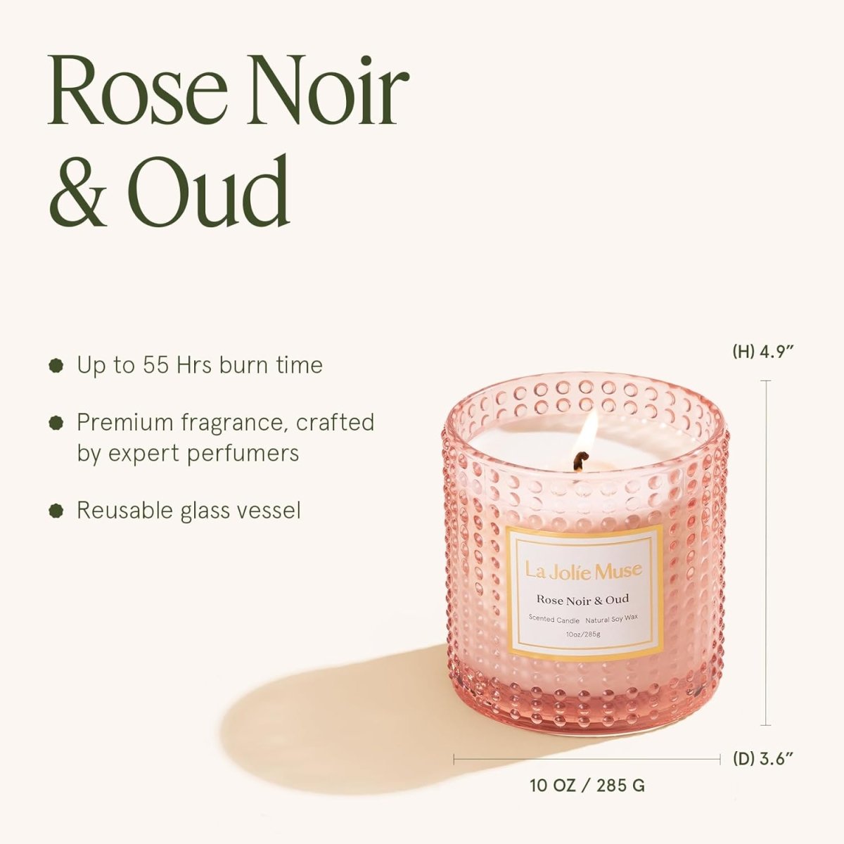 LA JOLIE MUSE Christmas Candle | Ruby Berry Bliss | Mandarin Cranberry &amp; Plum | 10 oz Festive Candle | 55 Hours Clean Burn | Gift for Women &amp; Family - Homesidy.com