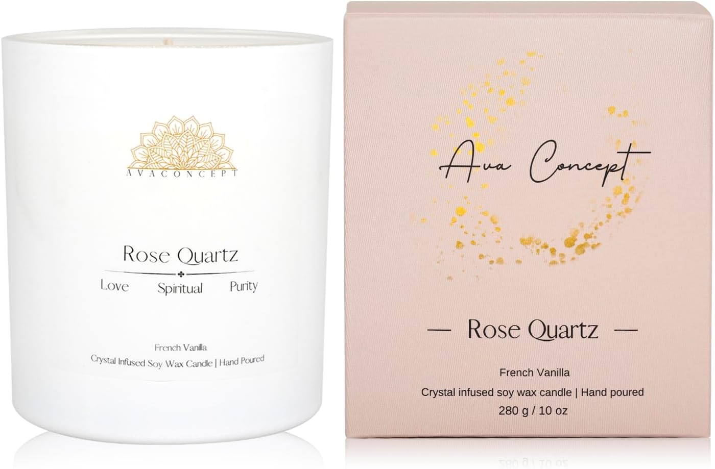 ava concept - Soy Candles with Crystals - Aromatherapy Scented Candle for Women - Lavender Vanilla Gift Set - Small Wax Melts - 3 Pack 3.5oz - Homesidy.com