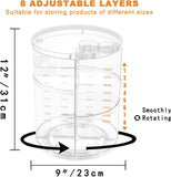 Rotating Makeup Organizer, DIY 8 Adjustable Layers Spinning Skincare Organizer, Cosmetic Display Case with Brush Holder Perfume Tray, Multi - Function Storage Carousel for Vanity Bathroom Countertop - Homesidy.com