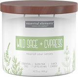 Candle - lite Essential Elements Scented Candles, Eucalyptus &amp; Mint Leaf, 14.75 oz Jar, Proudly Poured in The USA, Aromatherapy, 3 - Wick with 45 Hours Burn Time, Perfect for Creating a Relaxing Ambiance - Homesidy.com